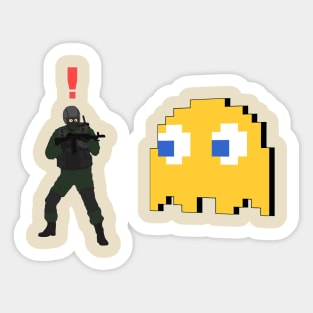 Metal Gear Solid Enemy Soldier Alert Clyde Ghost Pac Man Sticker